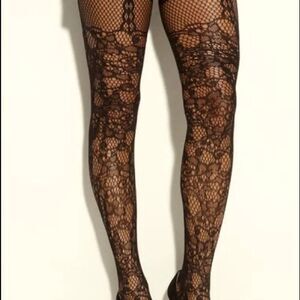Betsey Johnson Faux Garter Fish Nets.